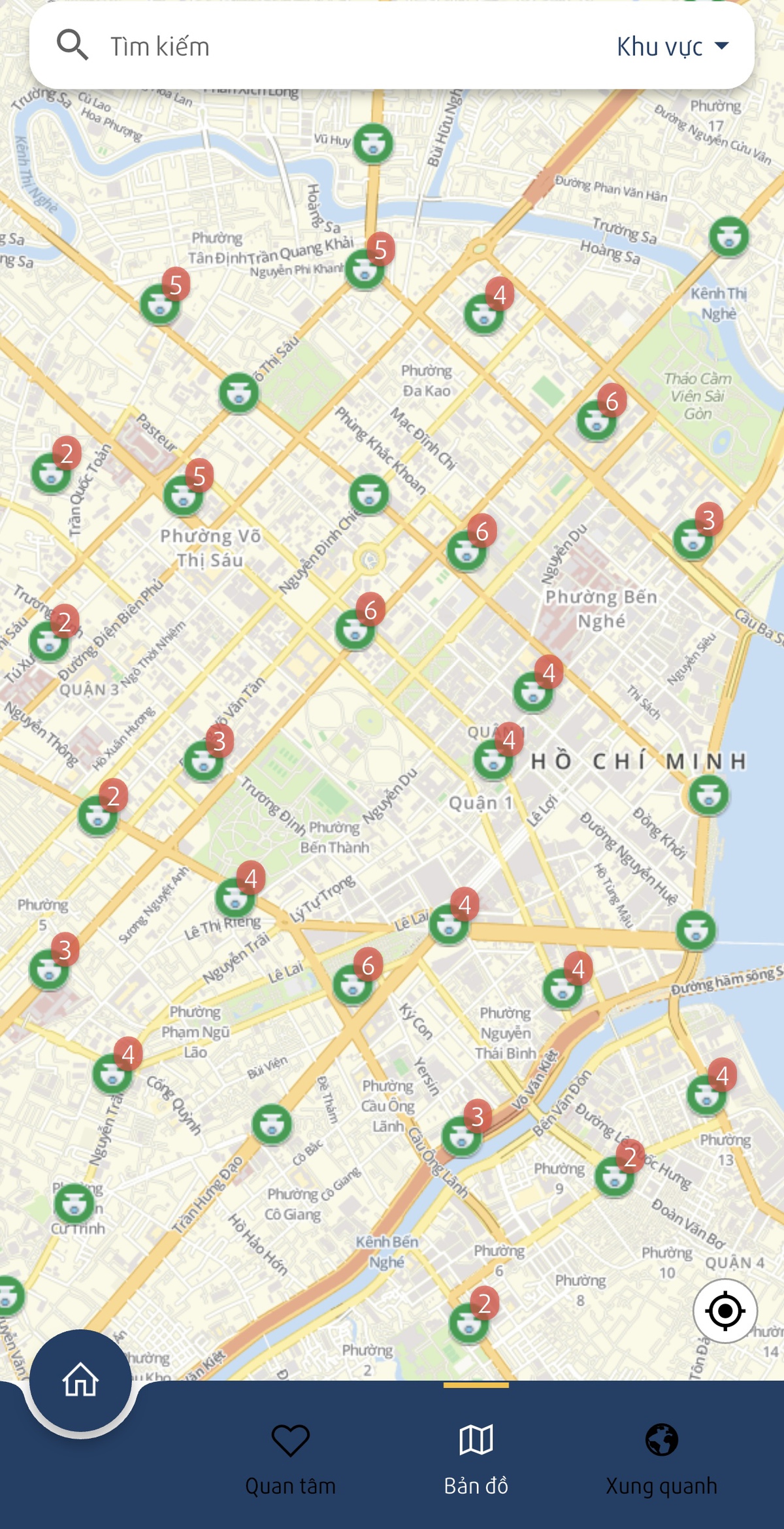 Current app — citywide live-camera map (2025)